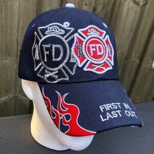 Vintage Embroidered Fire Department Hat